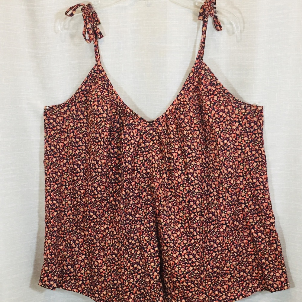 Old Navy Summer Floral Spaghetti Straps Top Large